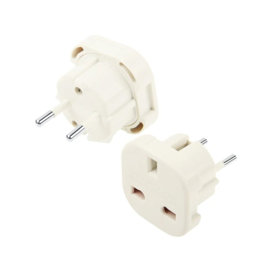 Universal Travel Adapter UK to EU Plug Converter 10A-16A 240V White